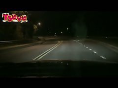 TS Eve and her man park the car in the country and make a night vision hardcore fuck video w...