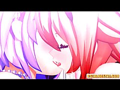This animated video features a naughty character getting caught in the act of sucking a big,...