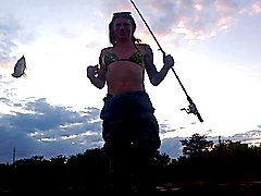out fishing with friends, abit dark since its dusk, my cam adjusts to brighten as it goes, g...