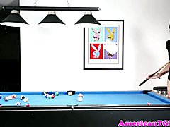 Solo playing tgirl assfucked with sexmachine on pooltable Tgirl was Playing Solo on the Pool...