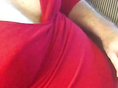 Just relaxing in my red dress got a bit horny and used my new vibrator to give myself an nic...