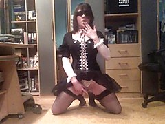 This sissy cosplay video features a naughty transformation as a submissive crossdresser expl...