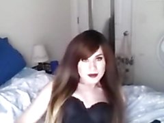 This solo webcam video features a young teen in lingerie exploring her sexuality with a sex ...