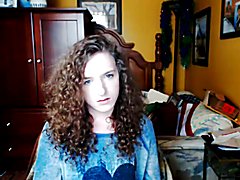 Curly shows off her very big high and tight circumcised cock On her webcam, Amateur Curly di...