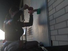 This amateur shemale video features a German TS walking in public, masturbating with a dildo...