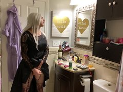 This amateur crossdresser video features a beautiful transgender with a big cock, emo-style ...