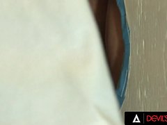 A sultry shemale blonde with a bubble butt gives an amazing deepthroat blowjob and handjob b...