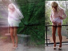 A mature crossdresser takes you on a naughty outdoor adventure, wearing nothing but high hee...