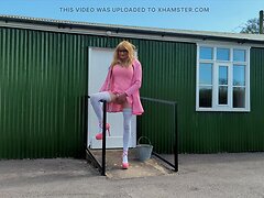 A stunning mature tgirl crossdresser enjoys an outdoor jerking session, showing off her sexy...