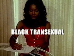 Sexy ebony vintage tranny dressed only in black stockings sucks the dick of her boyfriend. T...